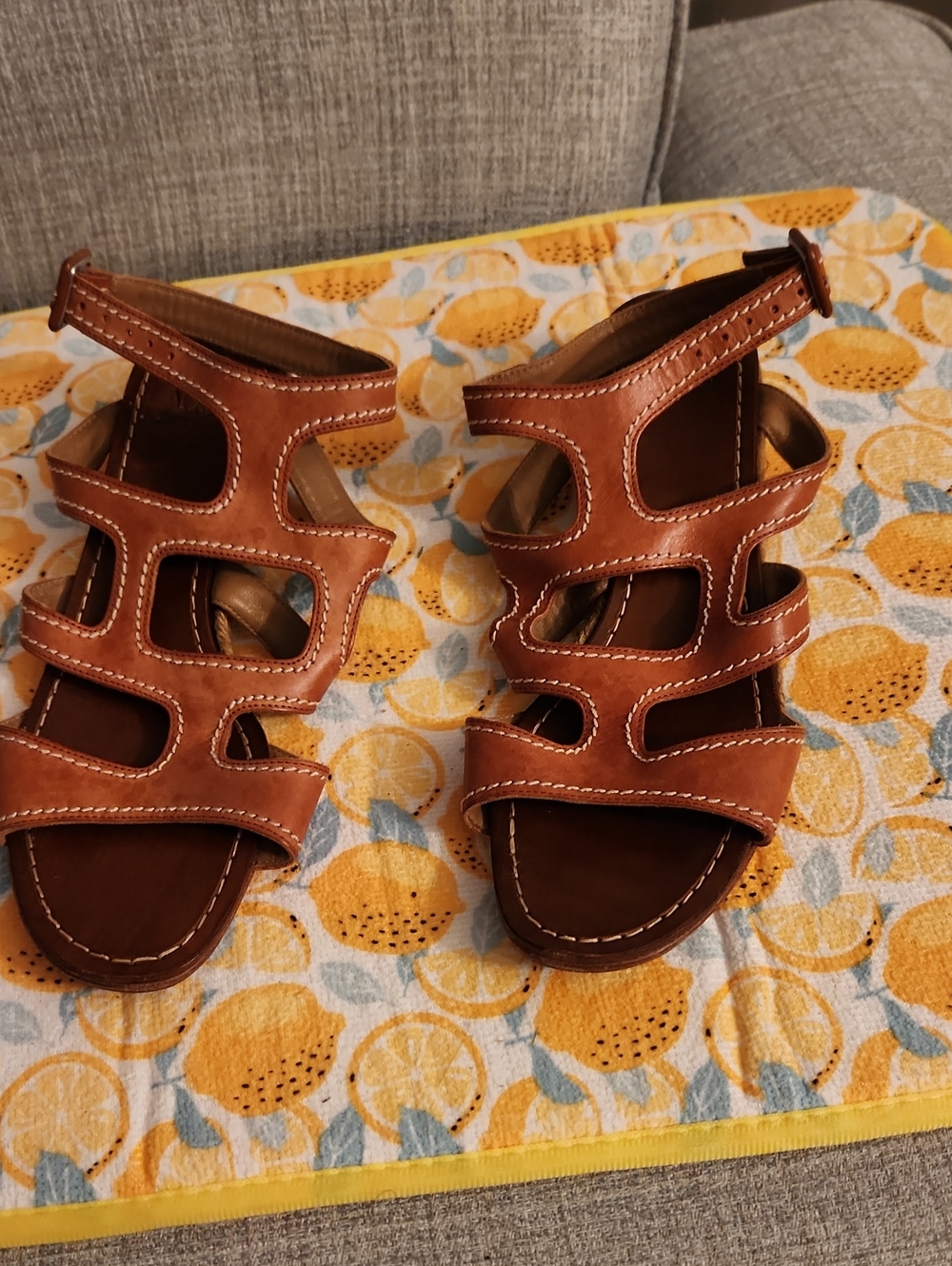 CHRISTIAN LOUBOUTIN Brown Leather Strappy Sandals
